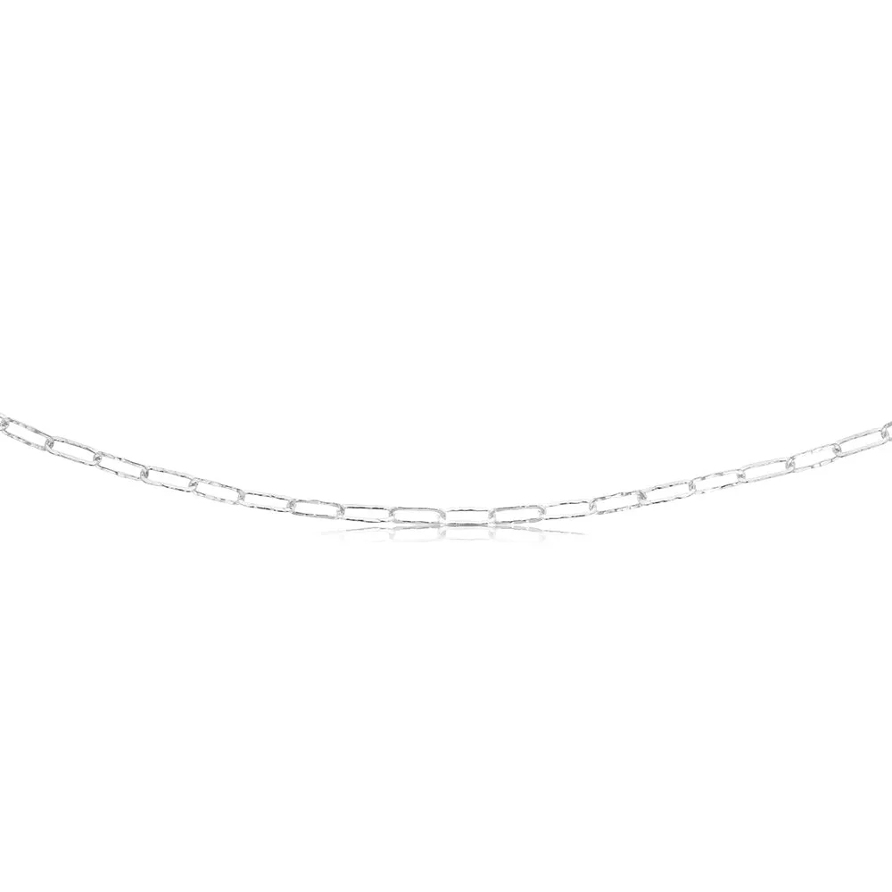 Sterling Silver Textured Paperclip 60 Gauge 50cm Chain Shiels