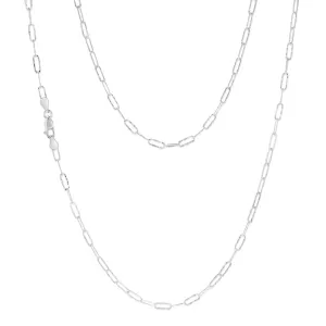 Sterling Silver Textured Paperclip 60 Gauge 60cm Chain Shiels