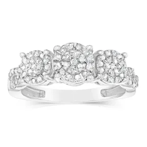 Sterling Silver Trilogy Ring with 1/5 Carat Diamonds Shiels