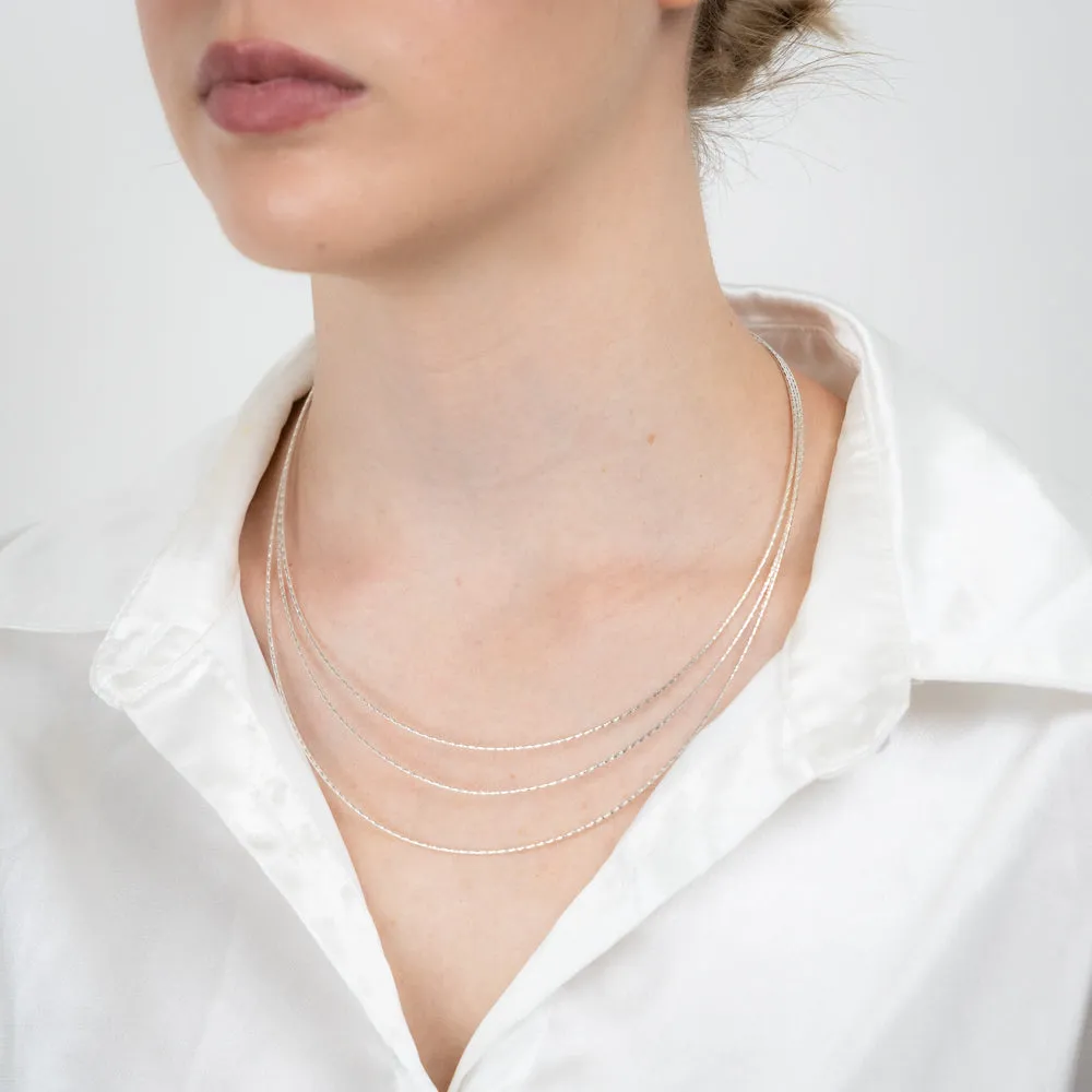 Sterling Silver Triple Layer 40 5cm Chain Shiels