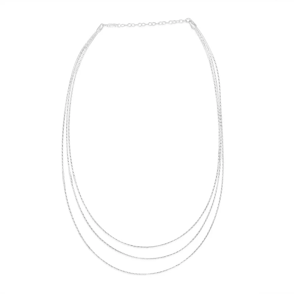 Sterling Silver Triple Layer 40 5cm Chain Shiels