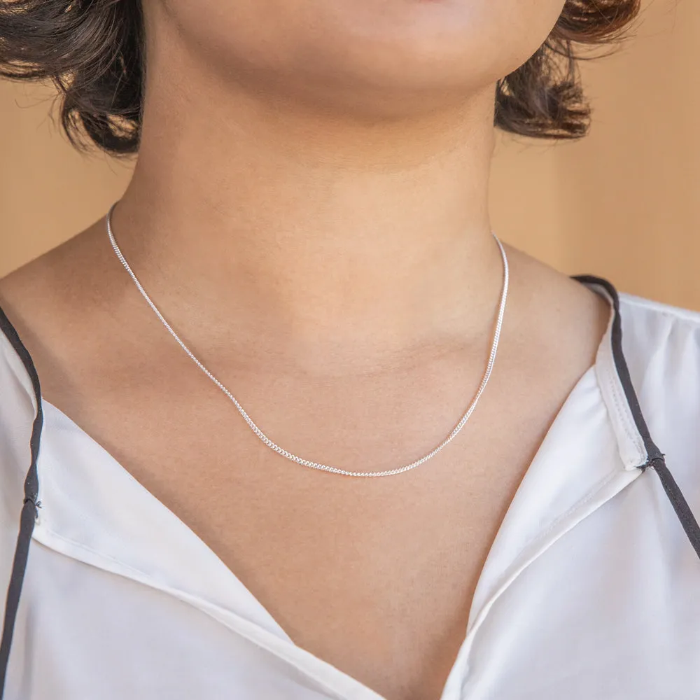 Sterling Silver Unisex Curb 50 Gauge 45cm Chain Shiels