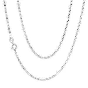 Sterling Silver Unisex Curb 50 Gauge 45cm Chain Shiels