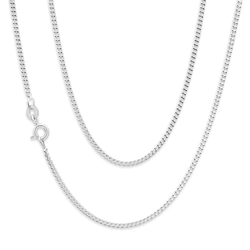 Sterling Silver Unisex Curb 50 Gauge 45cm Chain Shiels