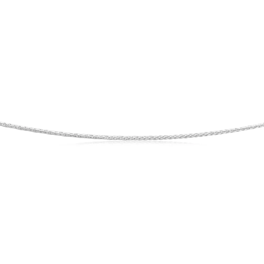 Sterling Silver Wheat Adjustable Heart Drop Chain 50cm Shiels