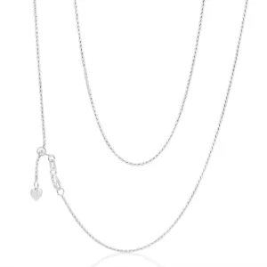 Sterling Silver Wheat Adjustable Heart Drop Chain 50cm Shiels