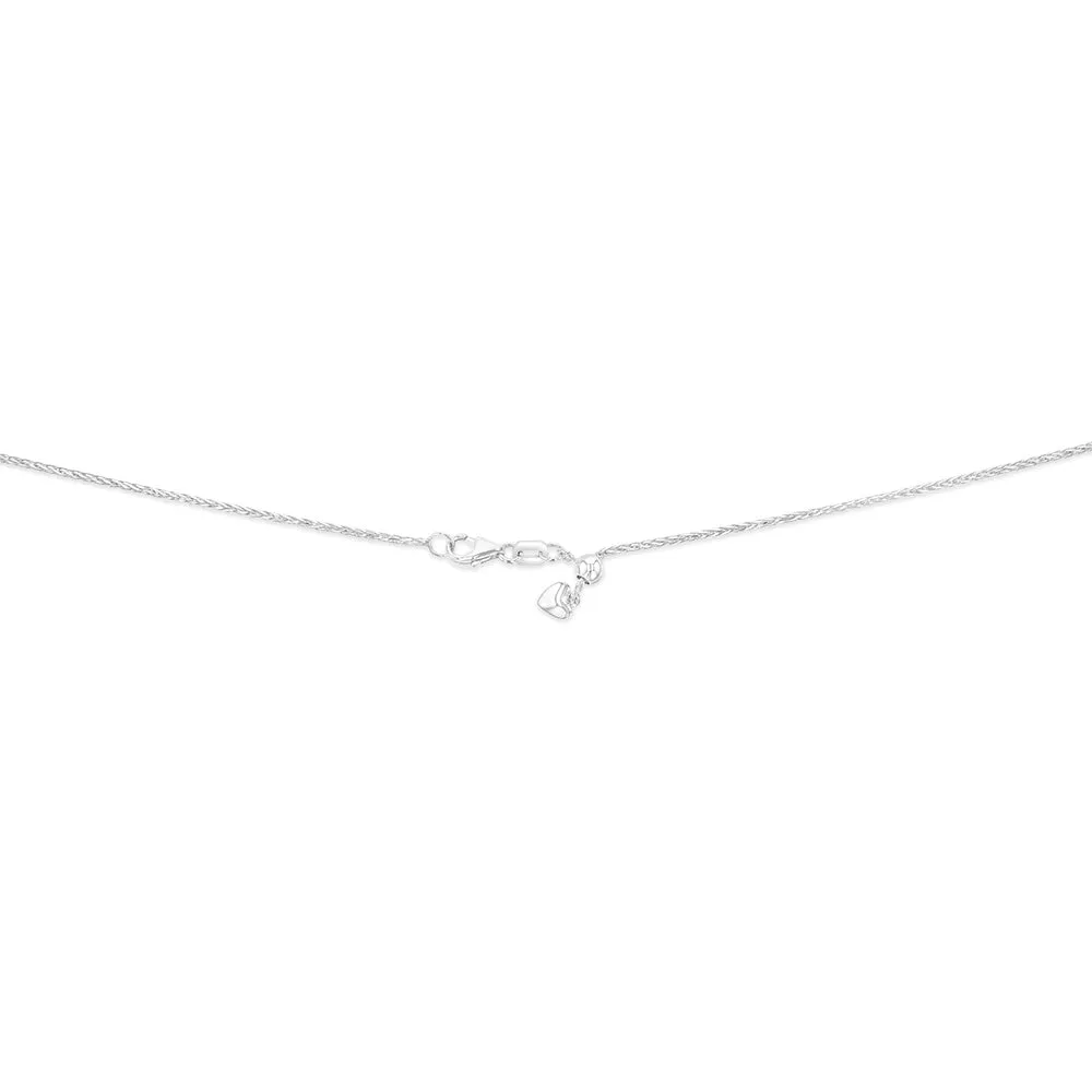 Sterling Silver Wheat Adjustable Heart Drop Chain 55cm Shiels