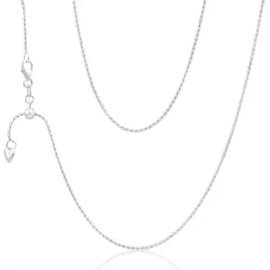 Sterling Silver Wheat Adjustable Heart Drop Chain 55cm Shiels