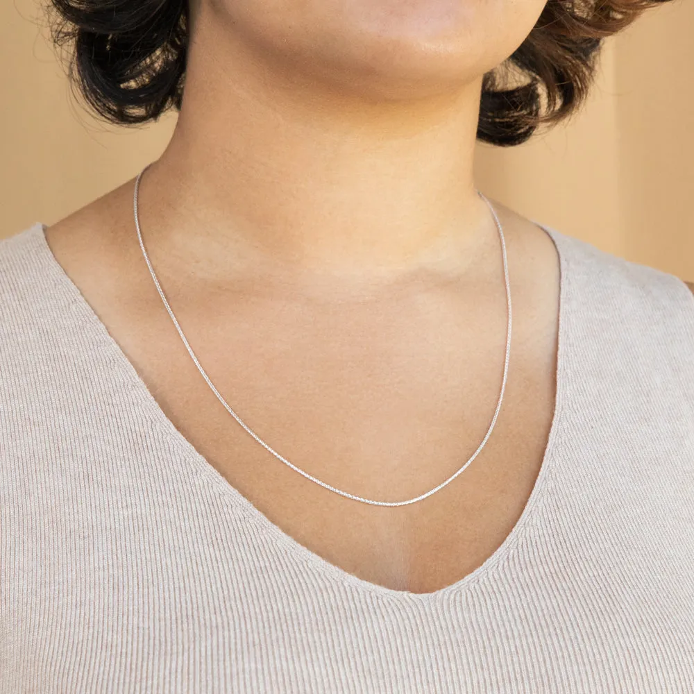 Sterling Silver Wheat Adjustable Heart Drop Chain 55cm Shiels