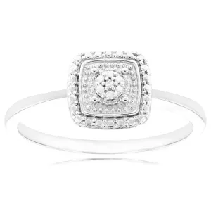 Sterling Silver With Diamond Cushion Shape Ring Shiels