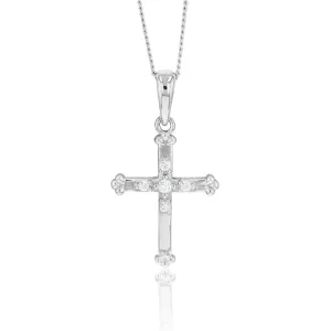Sterling Silver Zirconia Cross Pendant Shiels