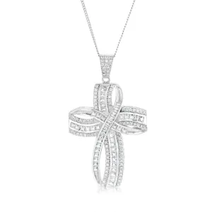 Sterling Silver Zirconia Fancy Cross Pendant Shiels