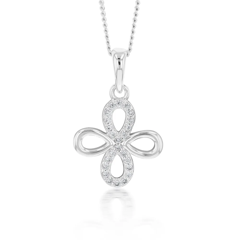 Sterling Silver Zirconia Fancy Pendant Shiels
