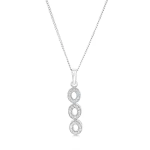 Sterling Silver Zirconia Three Oval Pendant Shiels
