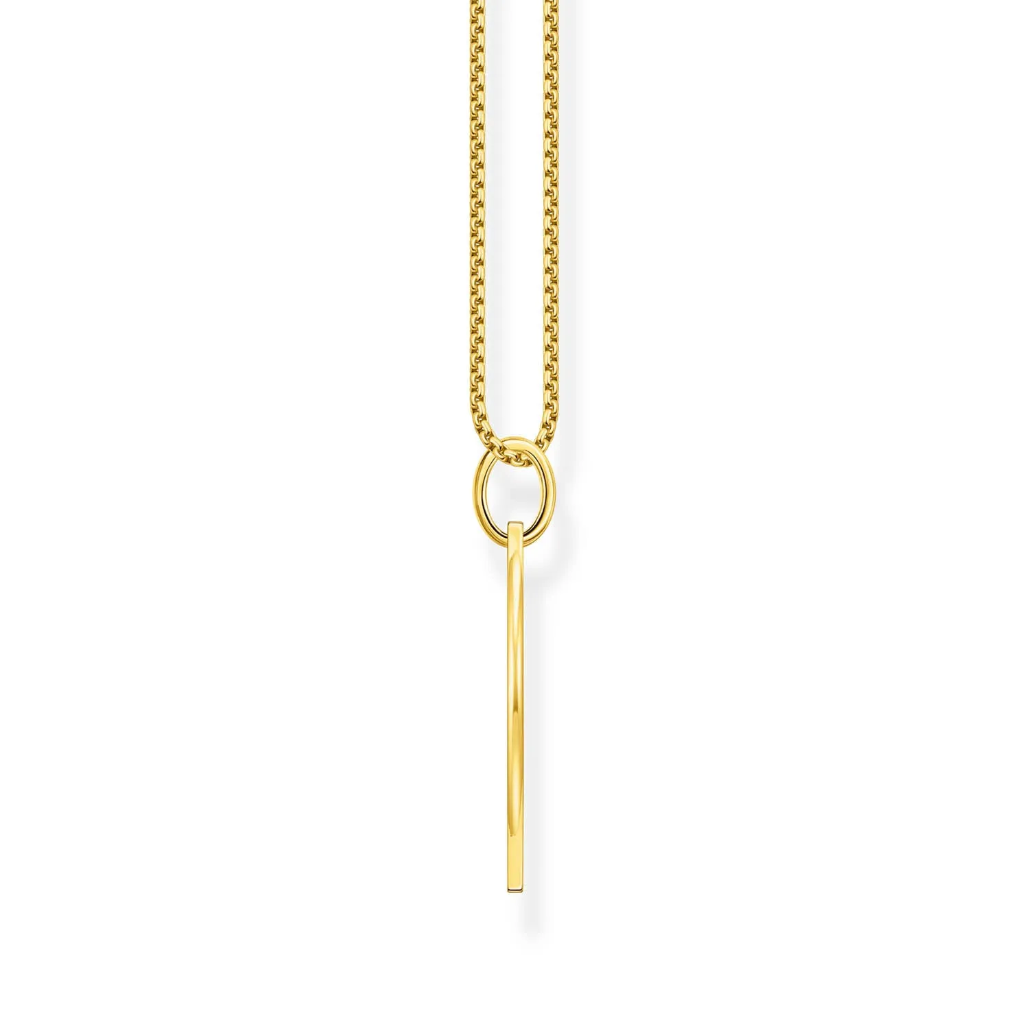 Thomas Sabo Engrav Gold Plated Sterling Silver Wide Tag CZ on 40-45cm Chain Shiels