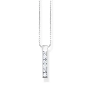 Thomas Sabo Heritage Engrav Sterling Silver CZ Bar On 40-45cm Chain Shiels