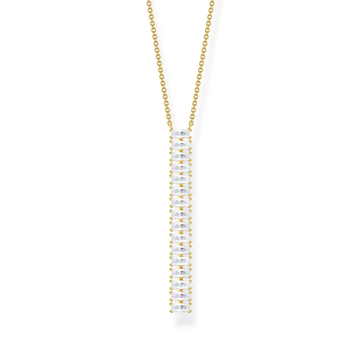 Thomas Sabo Heritage Gold Plated Sterling Silver CZ Bar on 40-45cm Chain Shiels