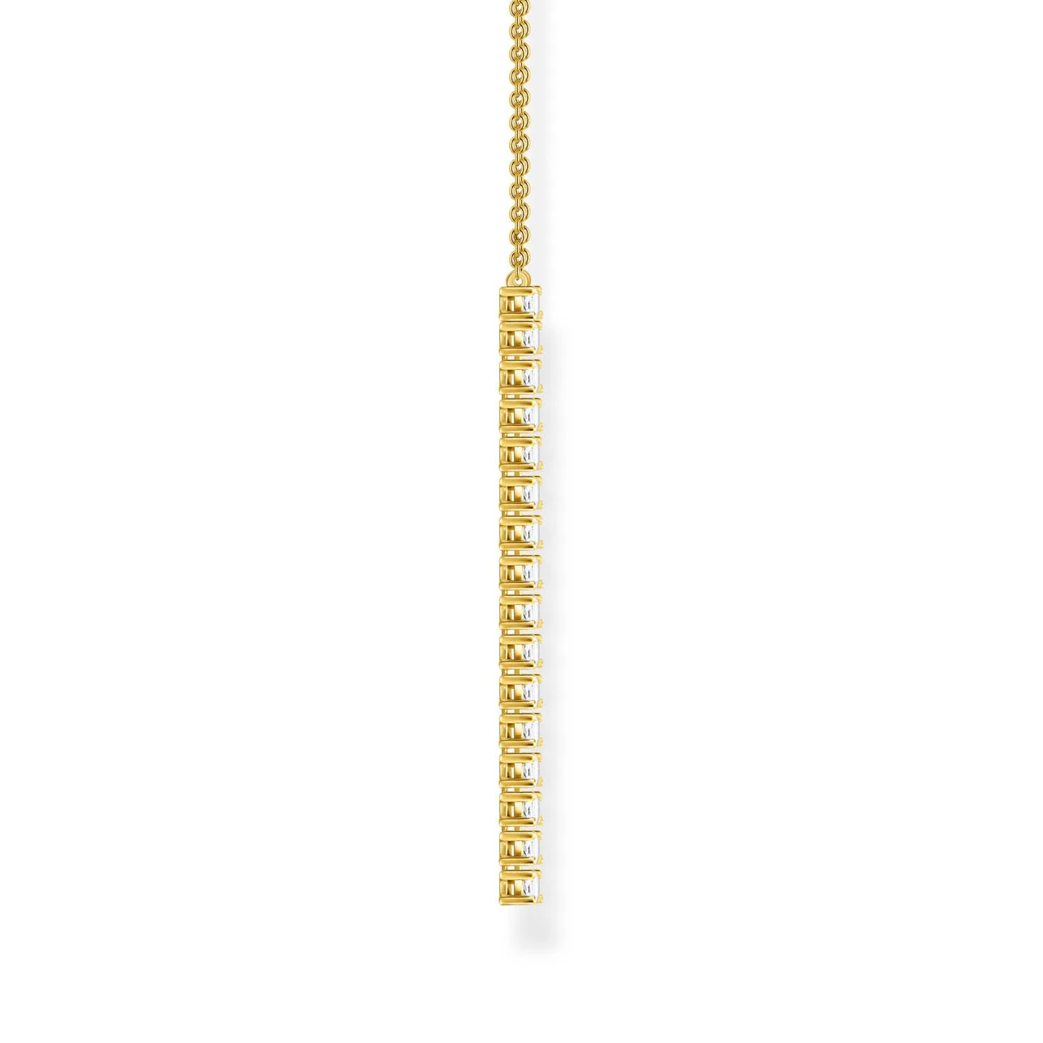 Thomas Sabo Heritage Gold Plated Sterling Silver CZ Bar on 40-45cm Chain Shiels