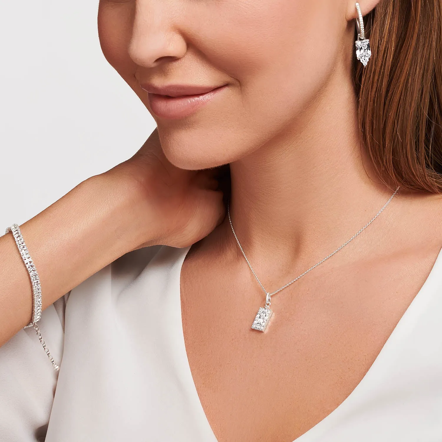Thomas Sabo Heritage Sterling Silver CZ Pendant on 40-45cm Chain Shiels