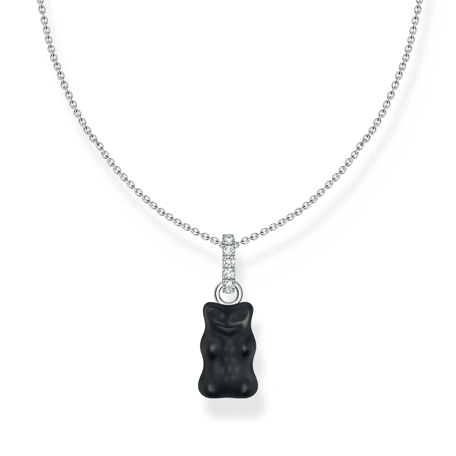 Thomas Sabo Sterling Silver Haribo Black Bear Pendant On 40-45cm Chain Shiels