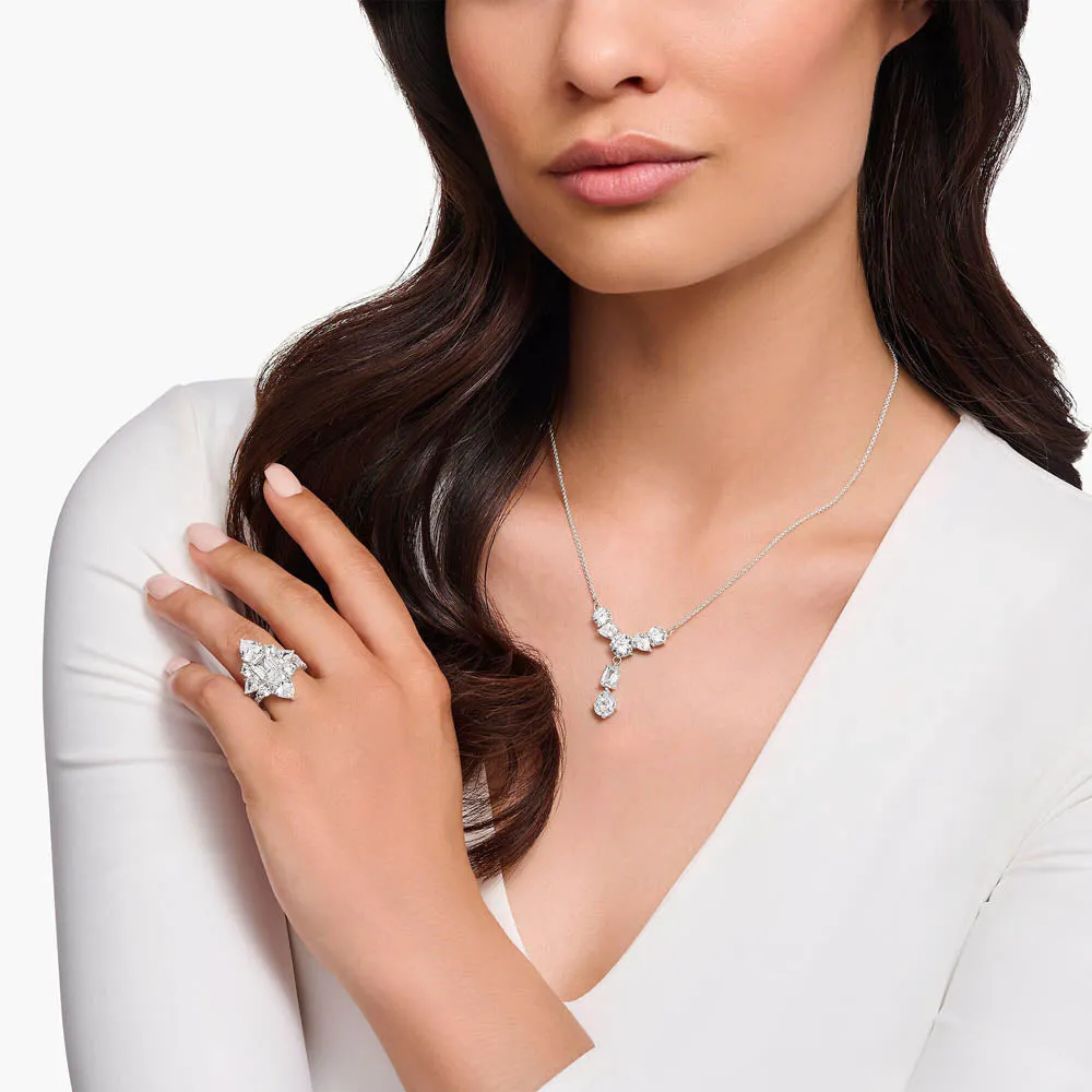Thomas Sabo Sterling Silver Heritage White CZ Drop 40-45cm Chain. Shiels