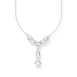 Thomas Sabo Sterling Silver Heritage White CZ Drop 40-45cm Chain. Shiels