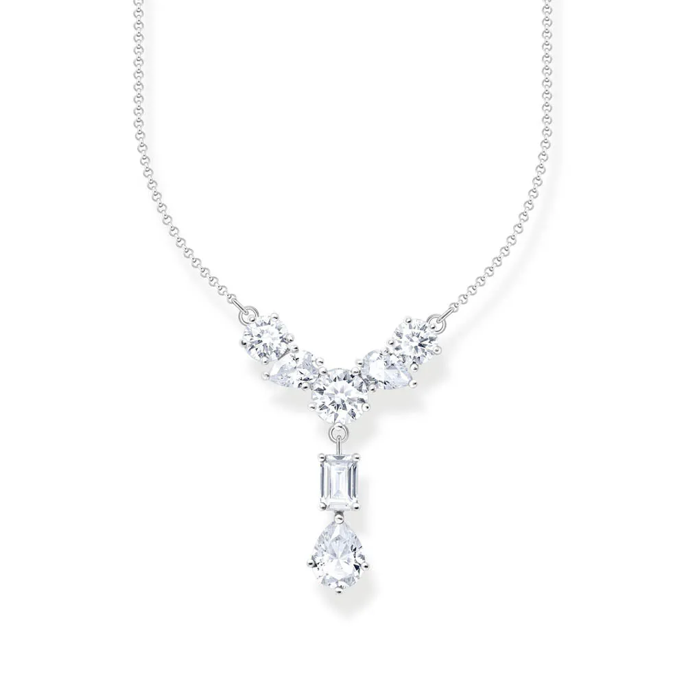 Thomas Sabo Sterling Silver Heritage White CZ Drop 40-45cm Chain. Shiels