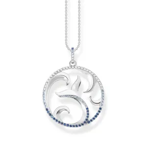 Thomas Sabo Sterling Silver Ocean Dolphin Tail Cubic Zirconia Pendant on 45cm Chain Shiels